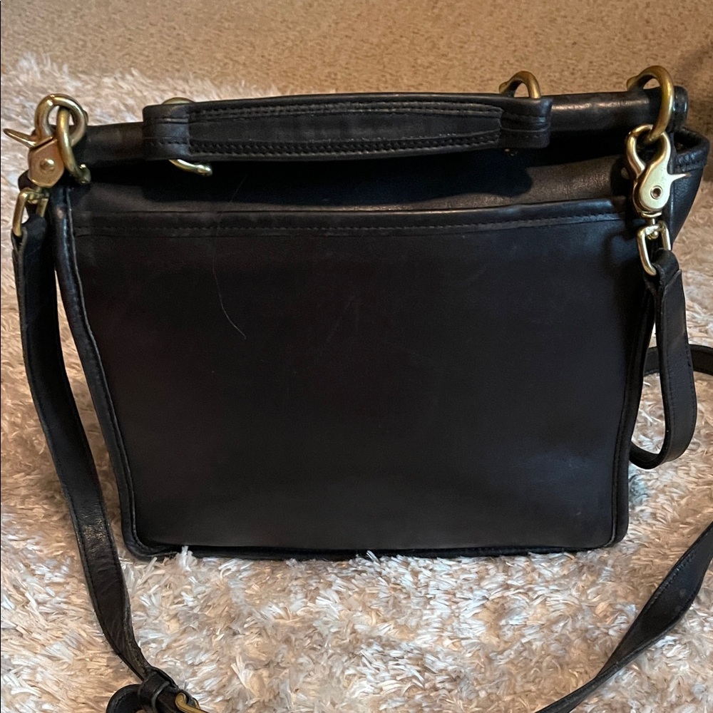 Vintage Coach Black Leather Satchel - Timeless Office Bag - Picture 3 of 13